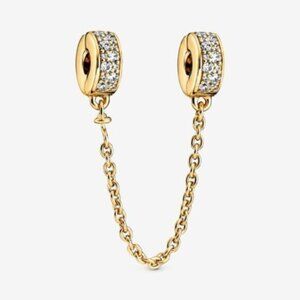Pandora Clear Pav Safety Chain Clip Charm